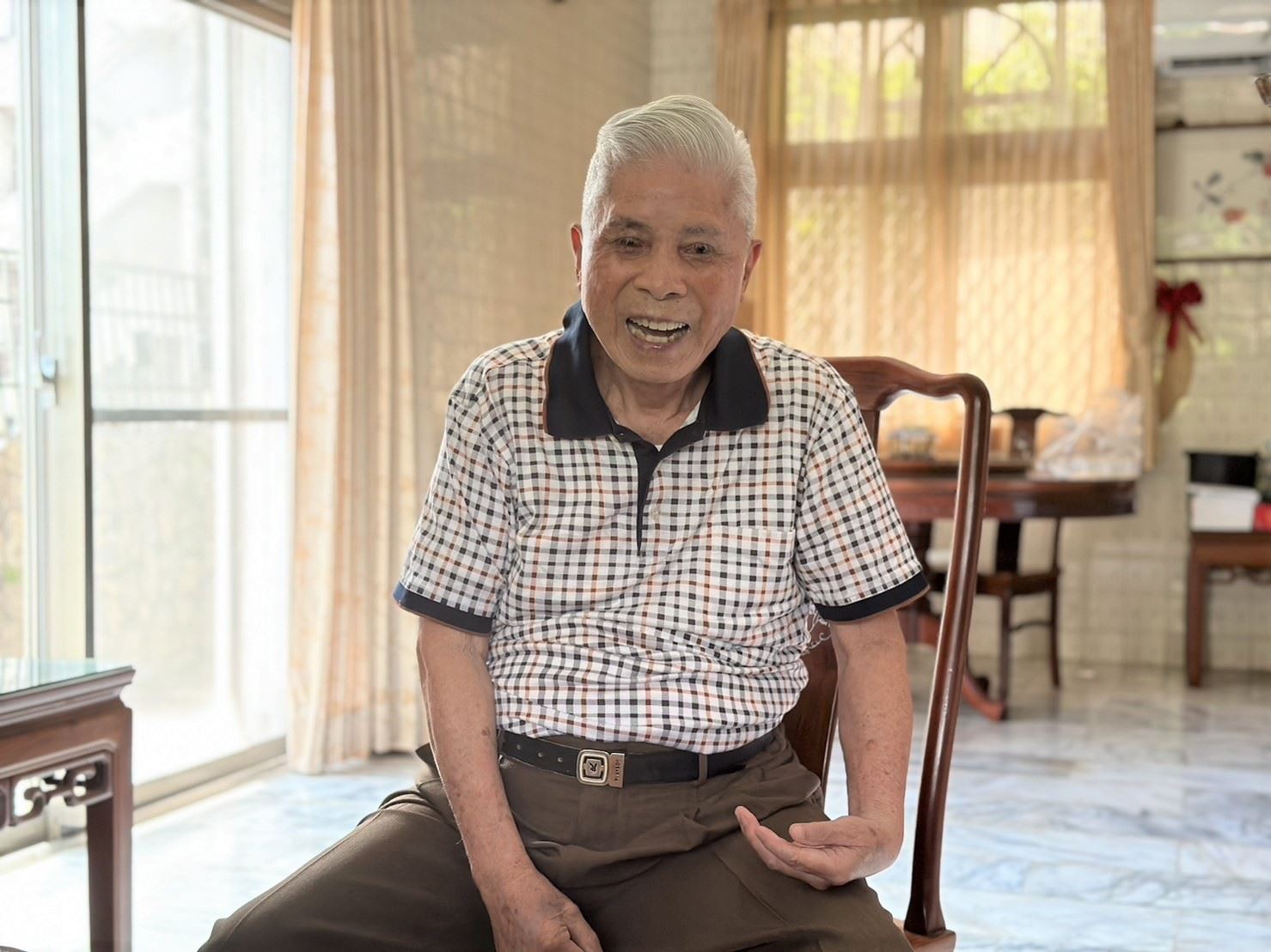 政治受難者楊國宇前輩已高齡91歲，曾在綠島度過十年牢獄，獄後曾榮獲全國十大企業家